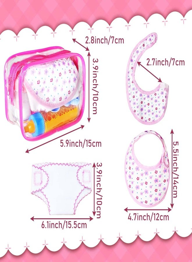Pynqdfu 15Pcs Baby Doll Accessories Magic Bottle Set,Pretend Play Feeding Toy with Juice Milk Bottles,Sippy Cups,Pacifiers,Bowl Spoons,Bib,Diaper,Dolls Feeding Kit for Kids Girls,Party,Gift - Image 3